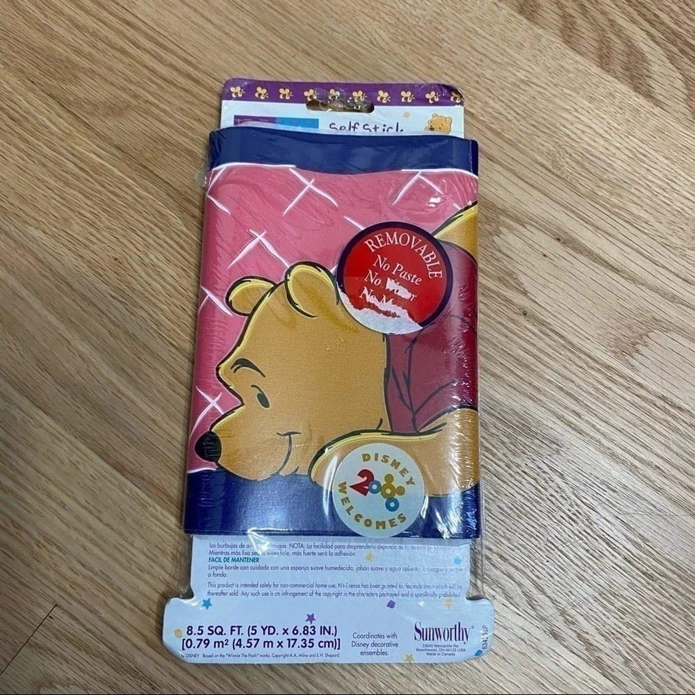 Vintage Pooh Self Stick Wallpaper Border NWT Disney 2000